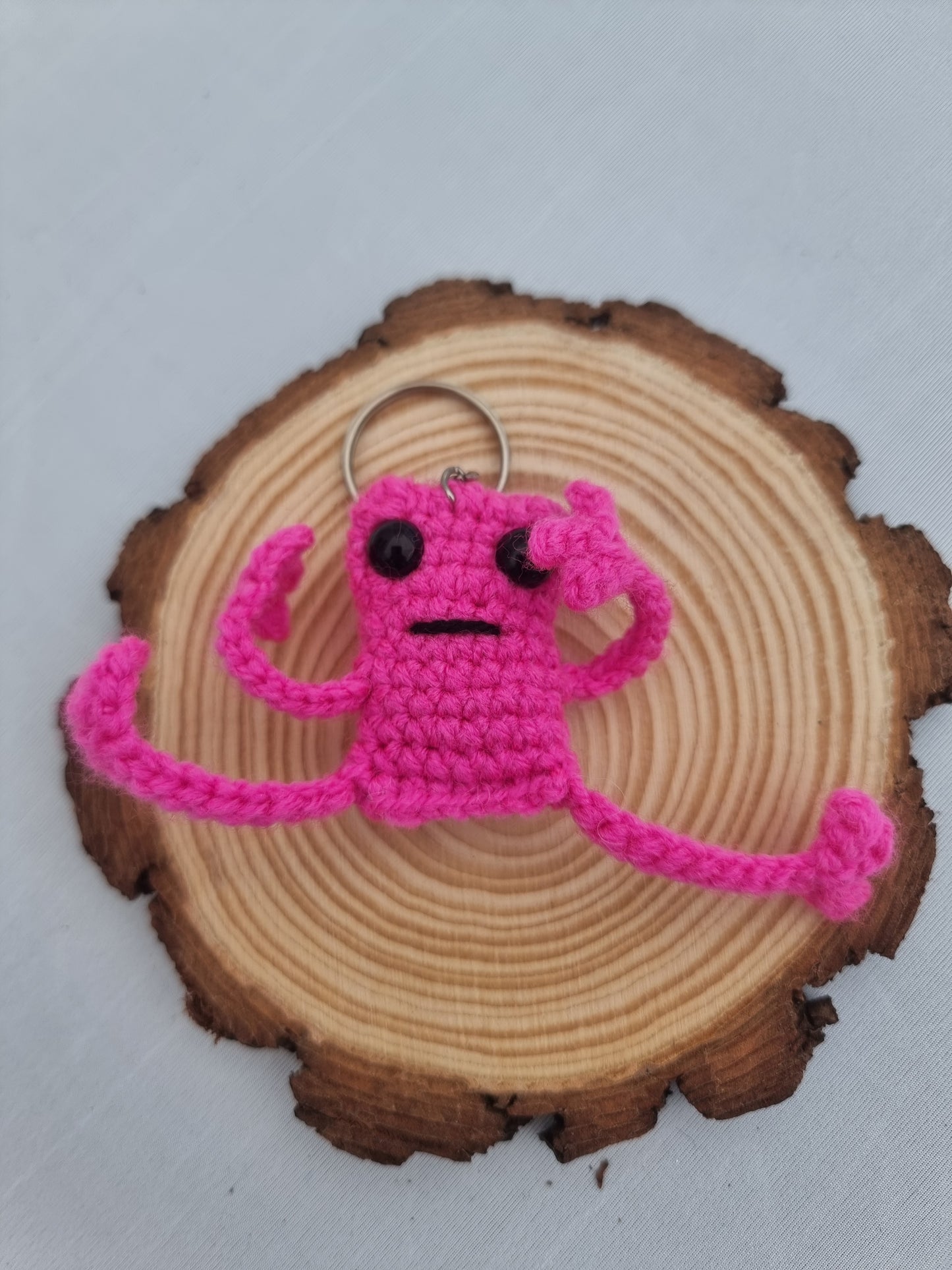 Crochet frog keyrings