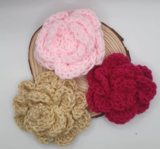 Crochet rose Brooch