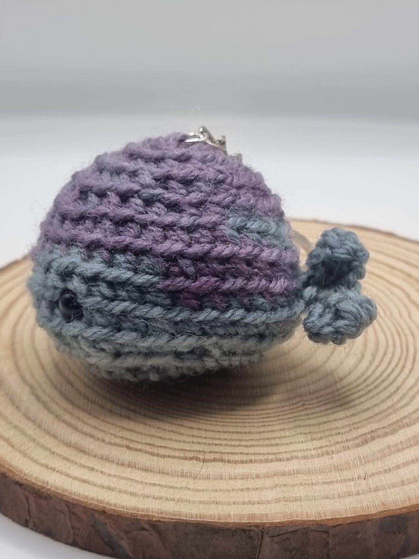 Crochet amigurumi whale key rings