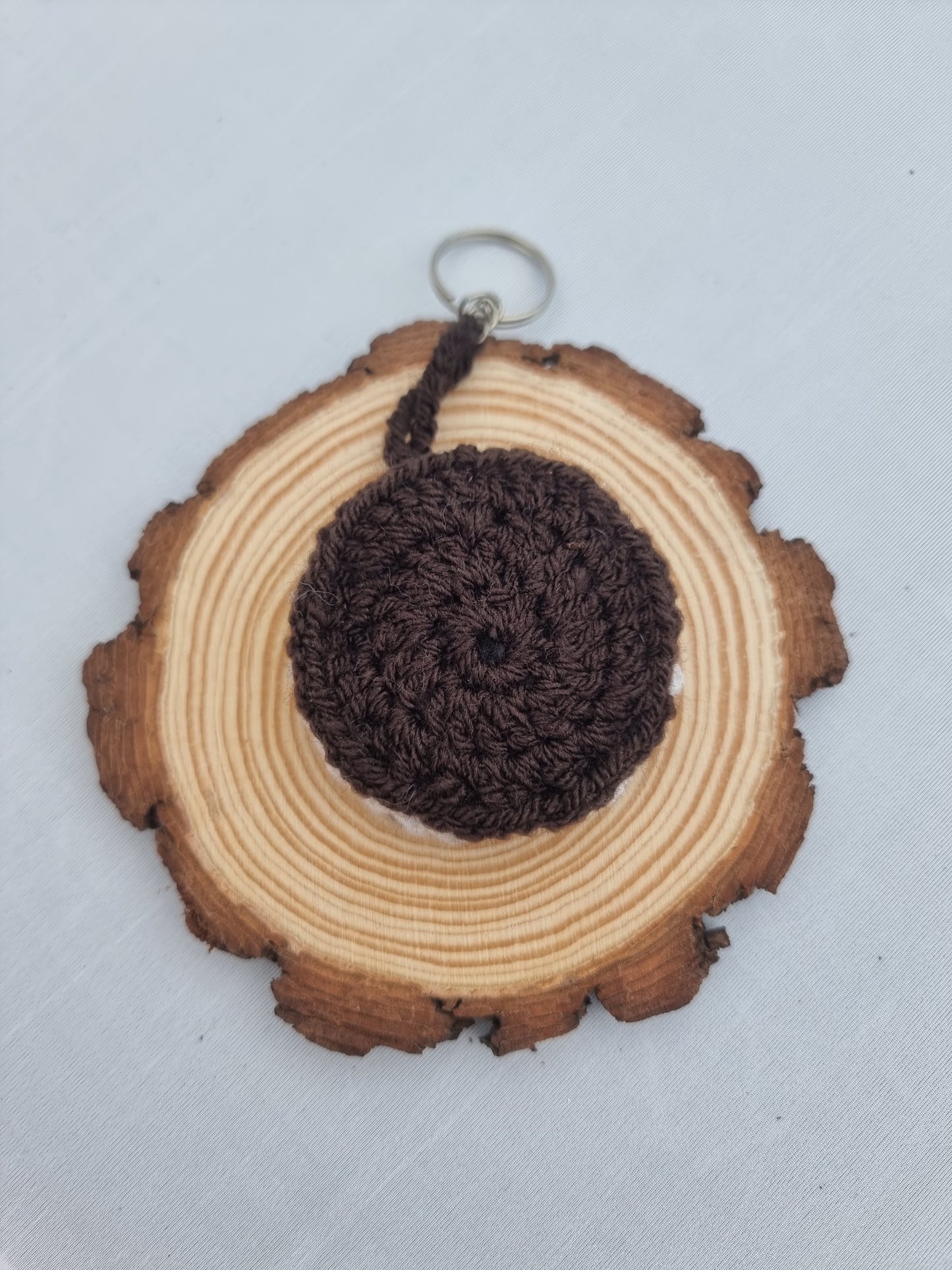 Crochet oreo key ring