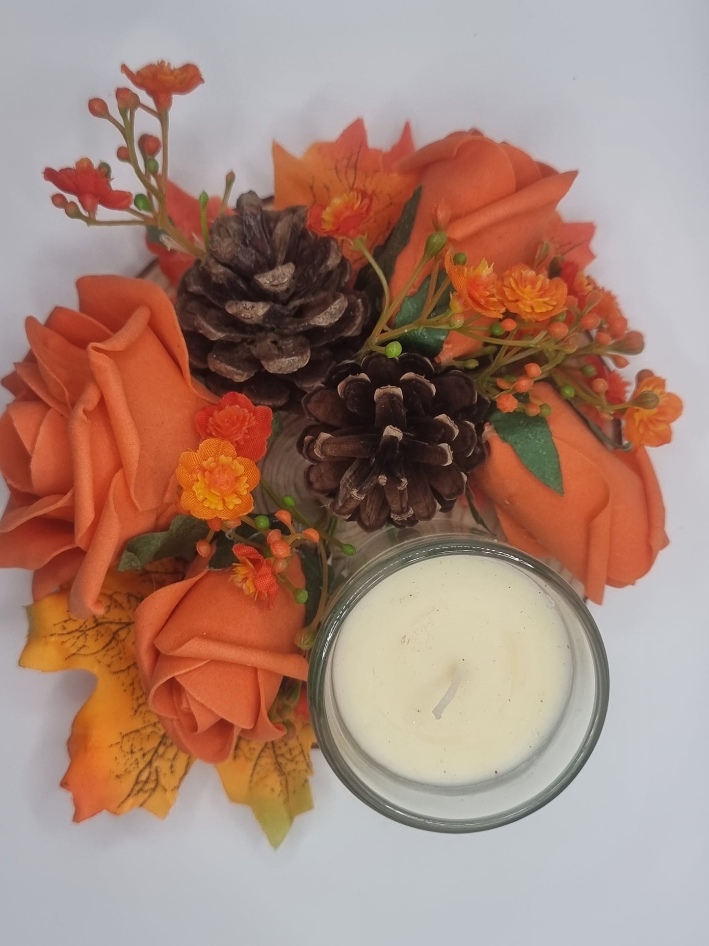 Orange autumn candle