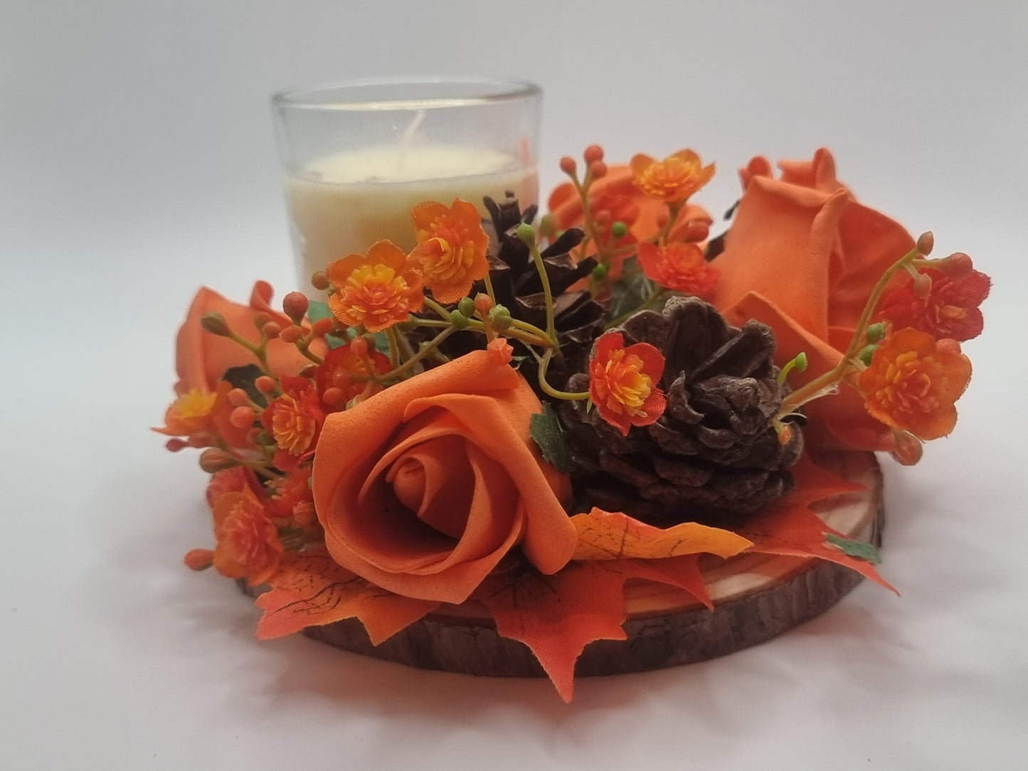 Orange autumn candle