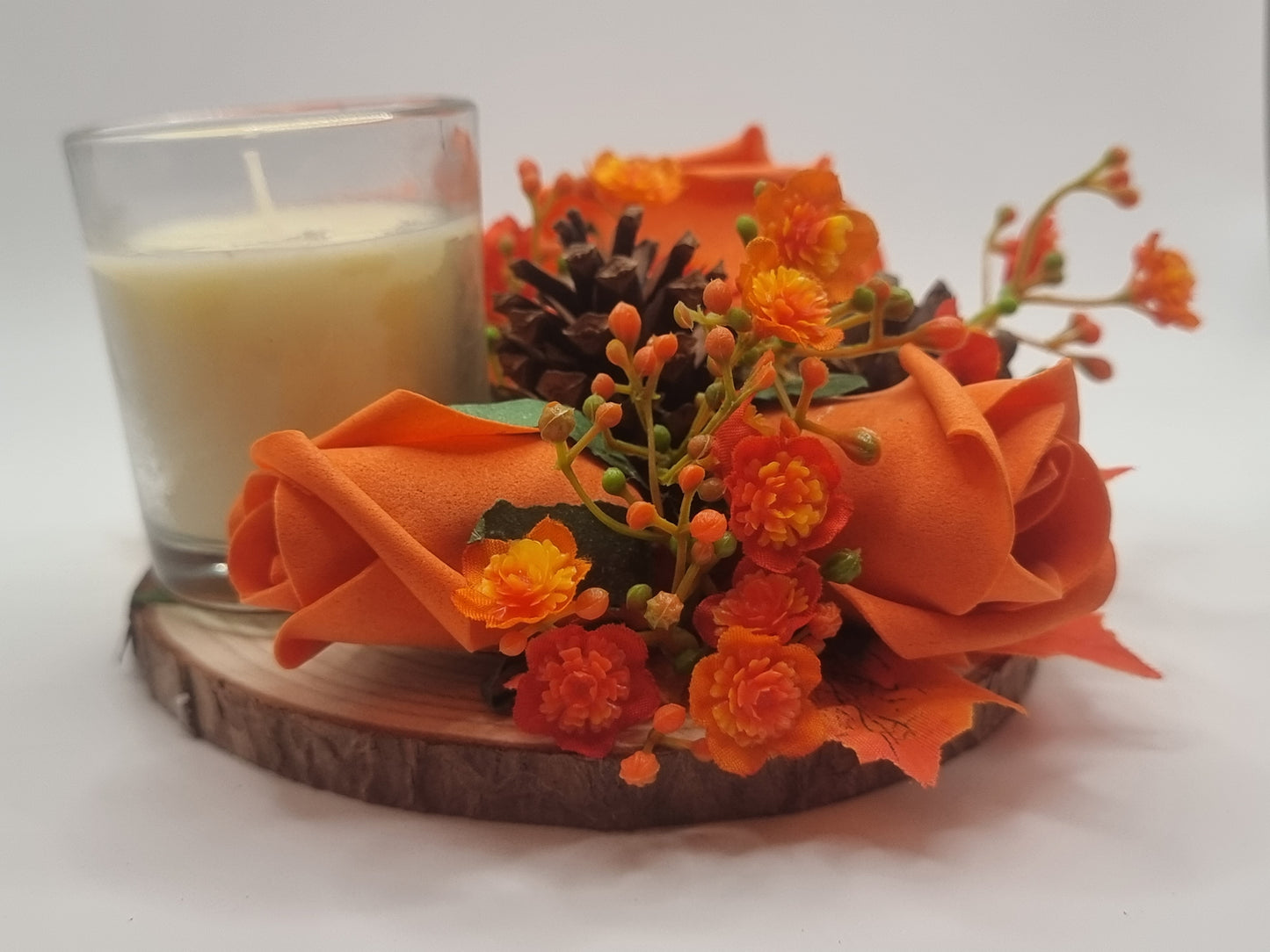 Orange autumn candle