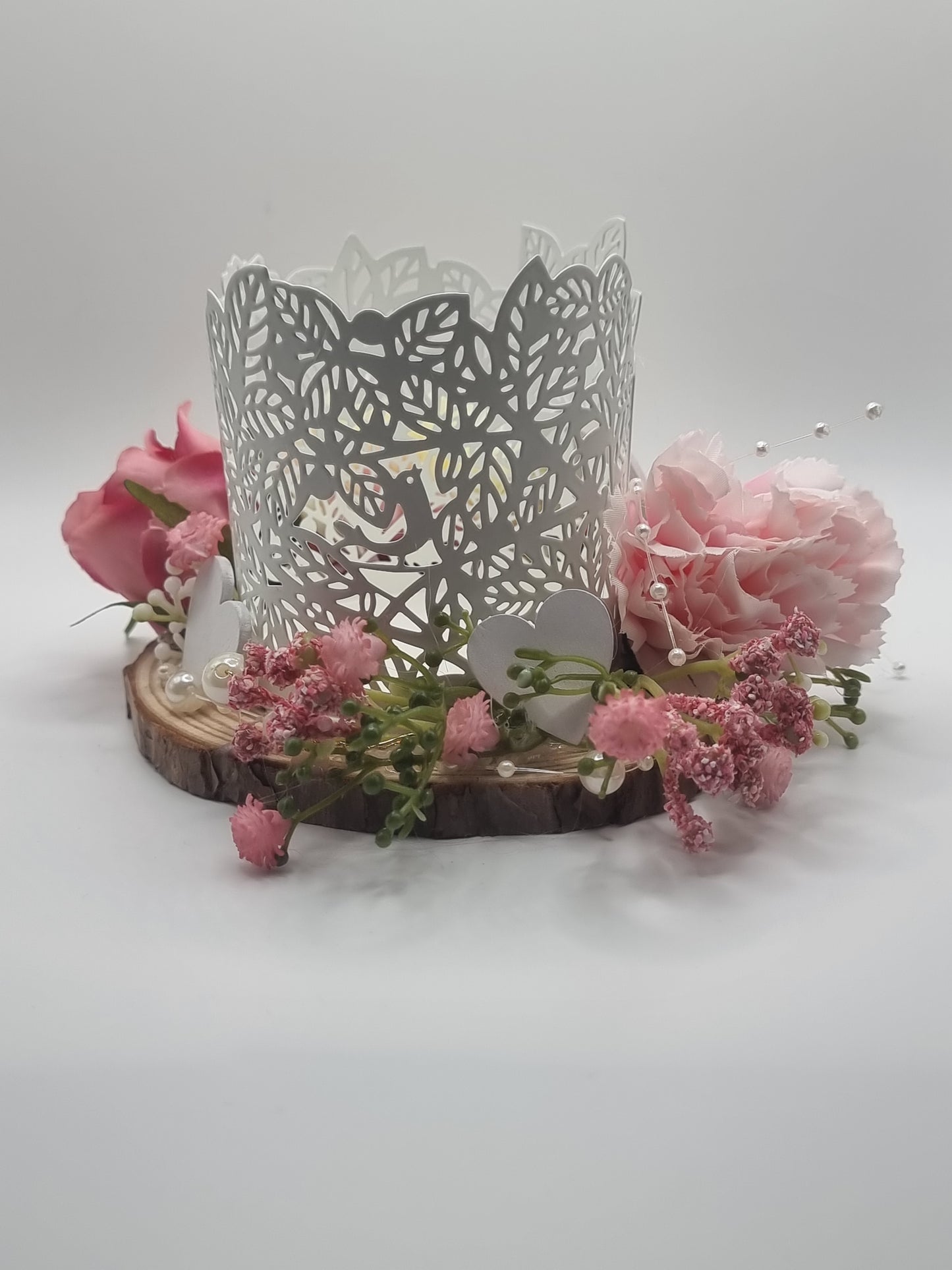 Mother's day tea light holder with pearls