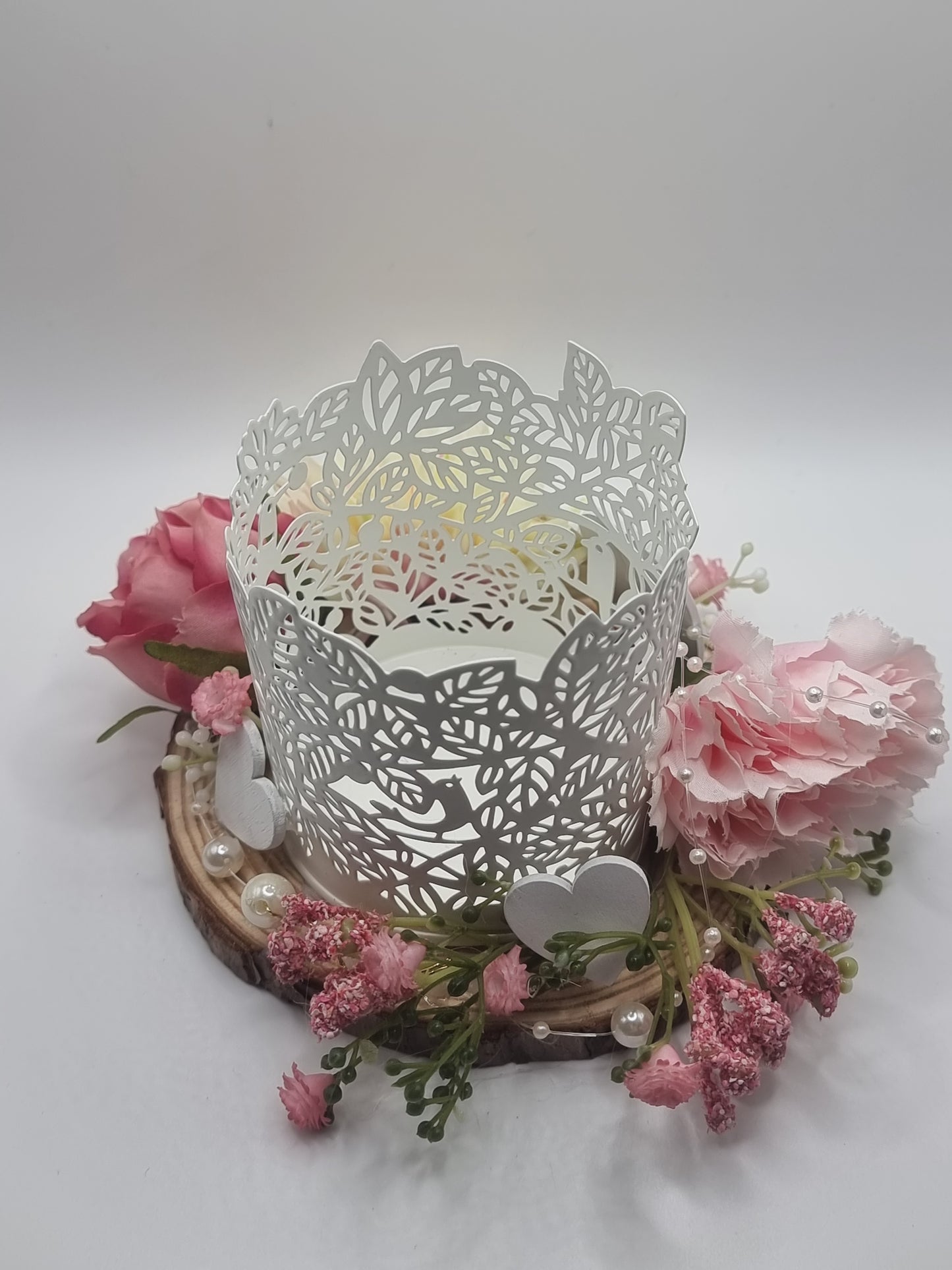 Mother's day tea light holder with pearls