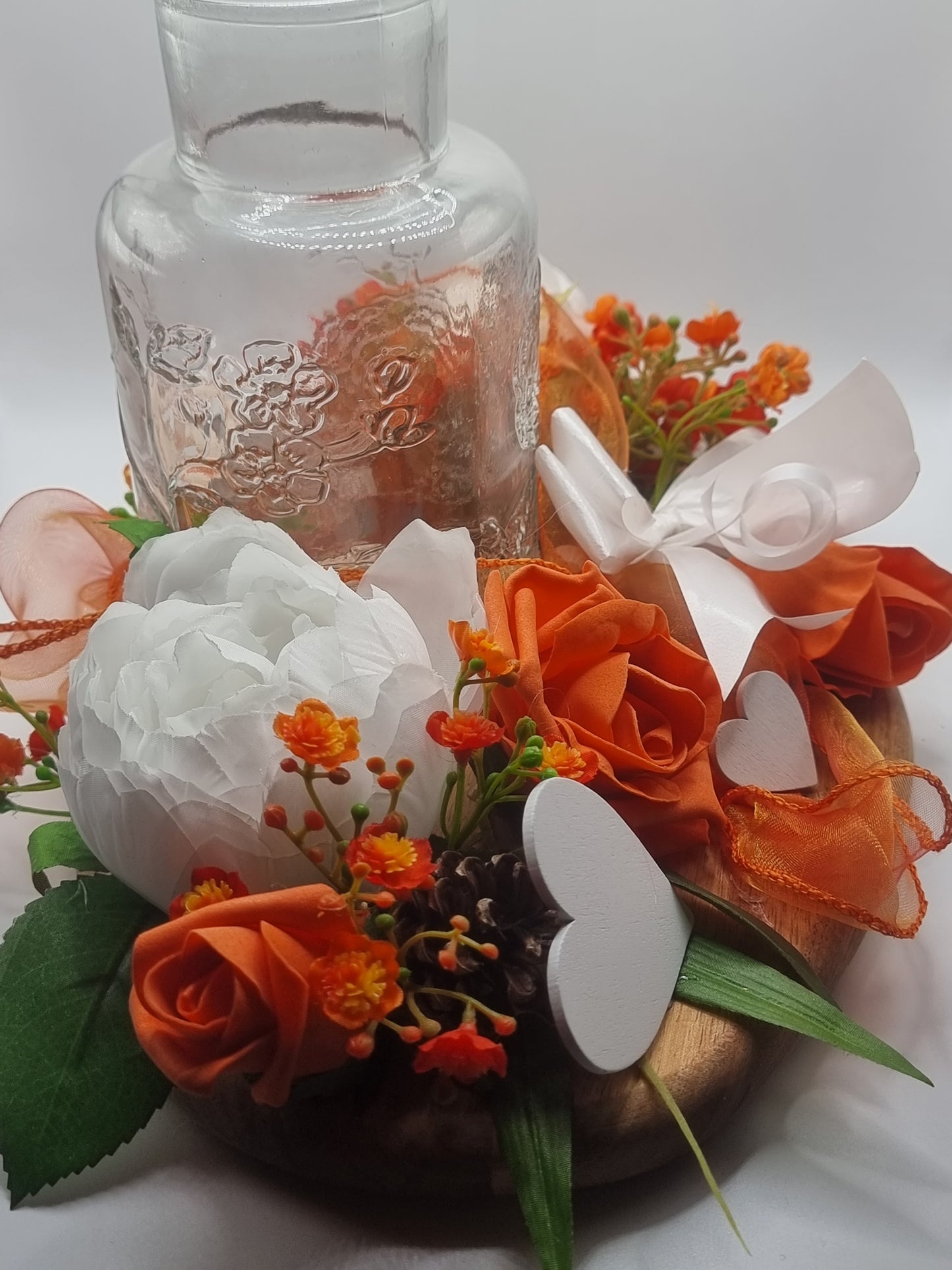 Orange & white center piece