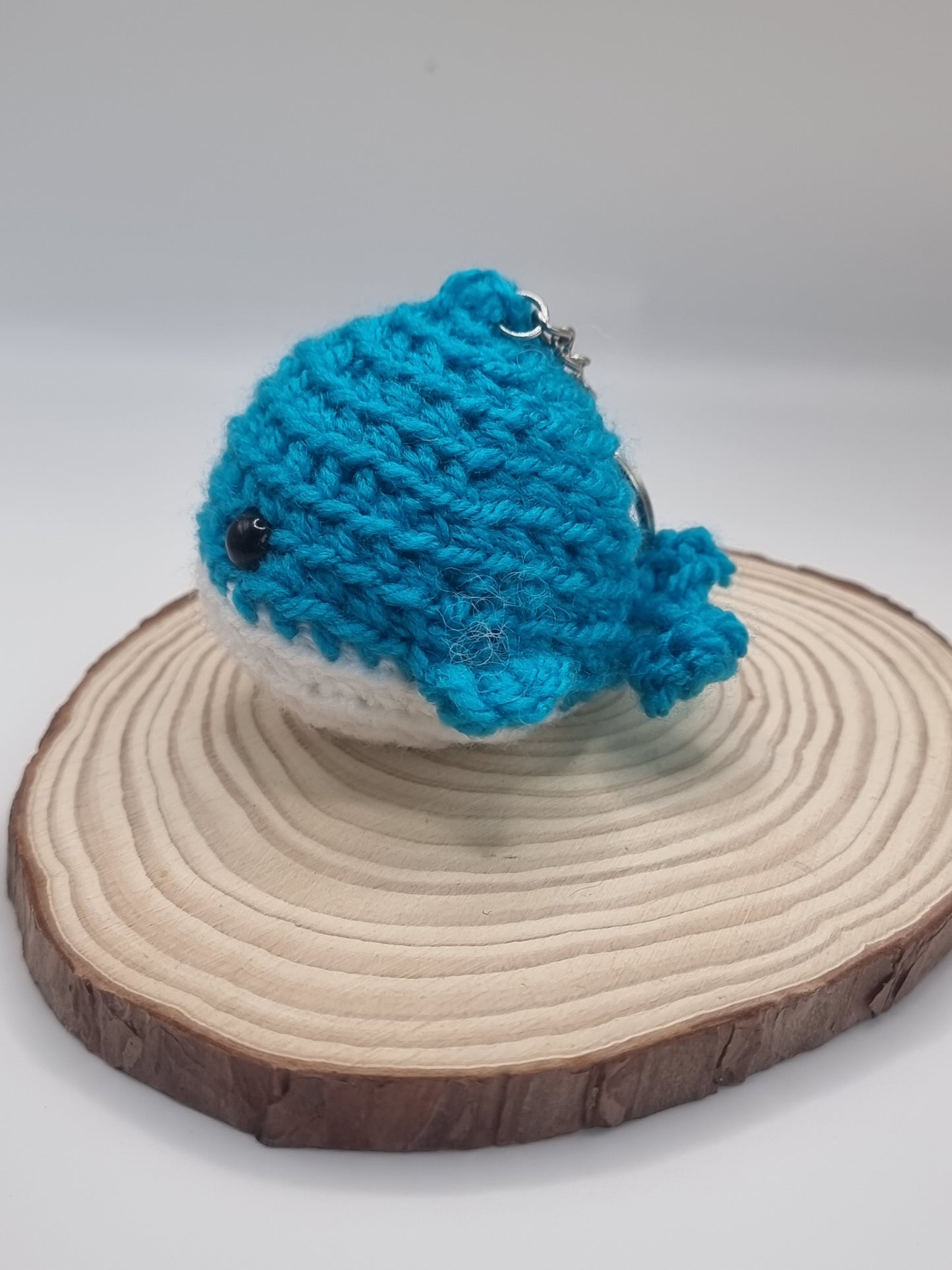 Crochet amigurumi whale key rings