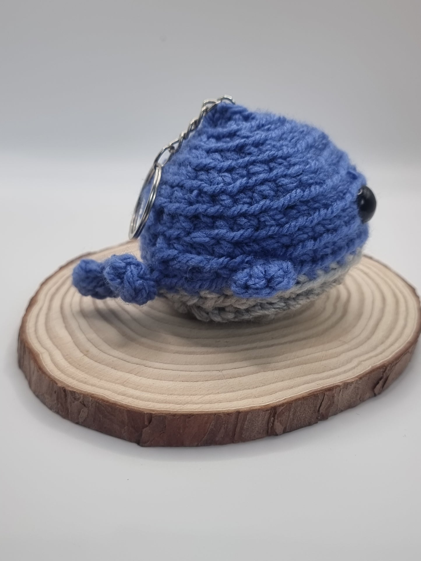 Crochet amigurumi whale key rings