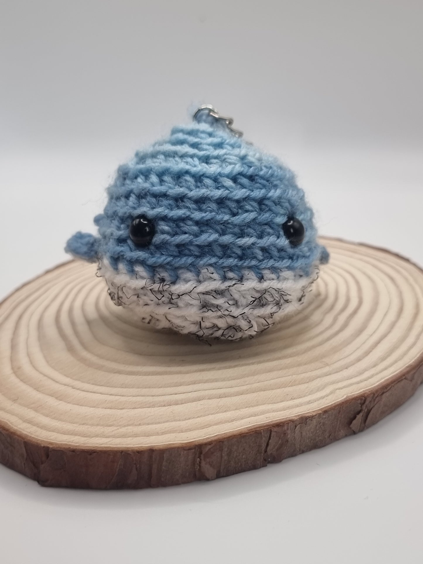 Crochet amigurumi whale key rings