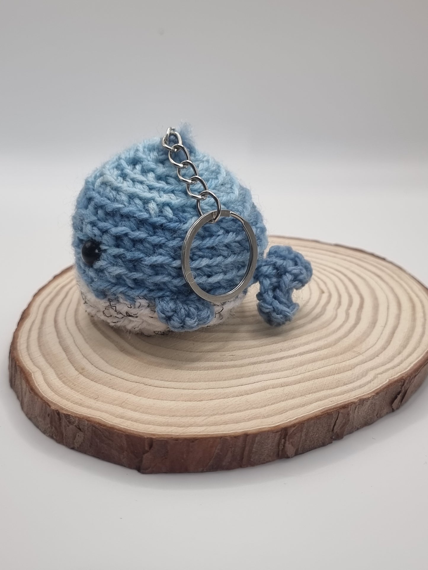 Crochet amigurumi whale key rings