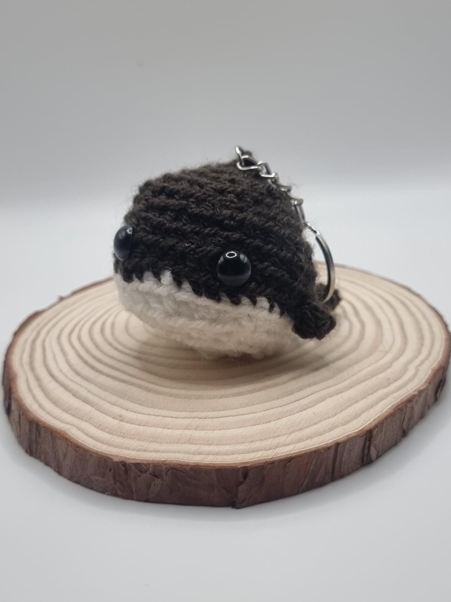 Crochet amigurumi whale key rings