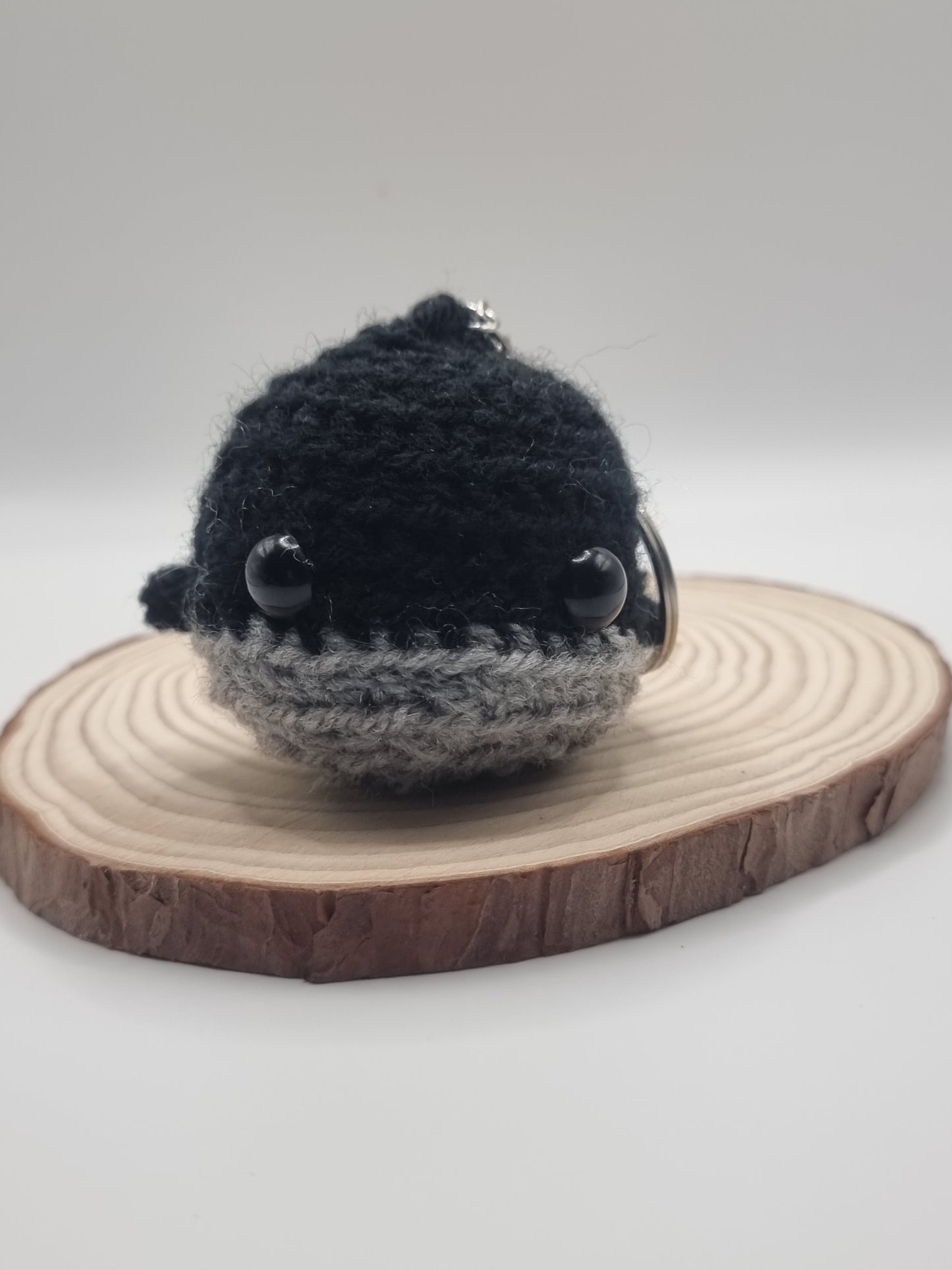 Crochet amigurumi whale key rings