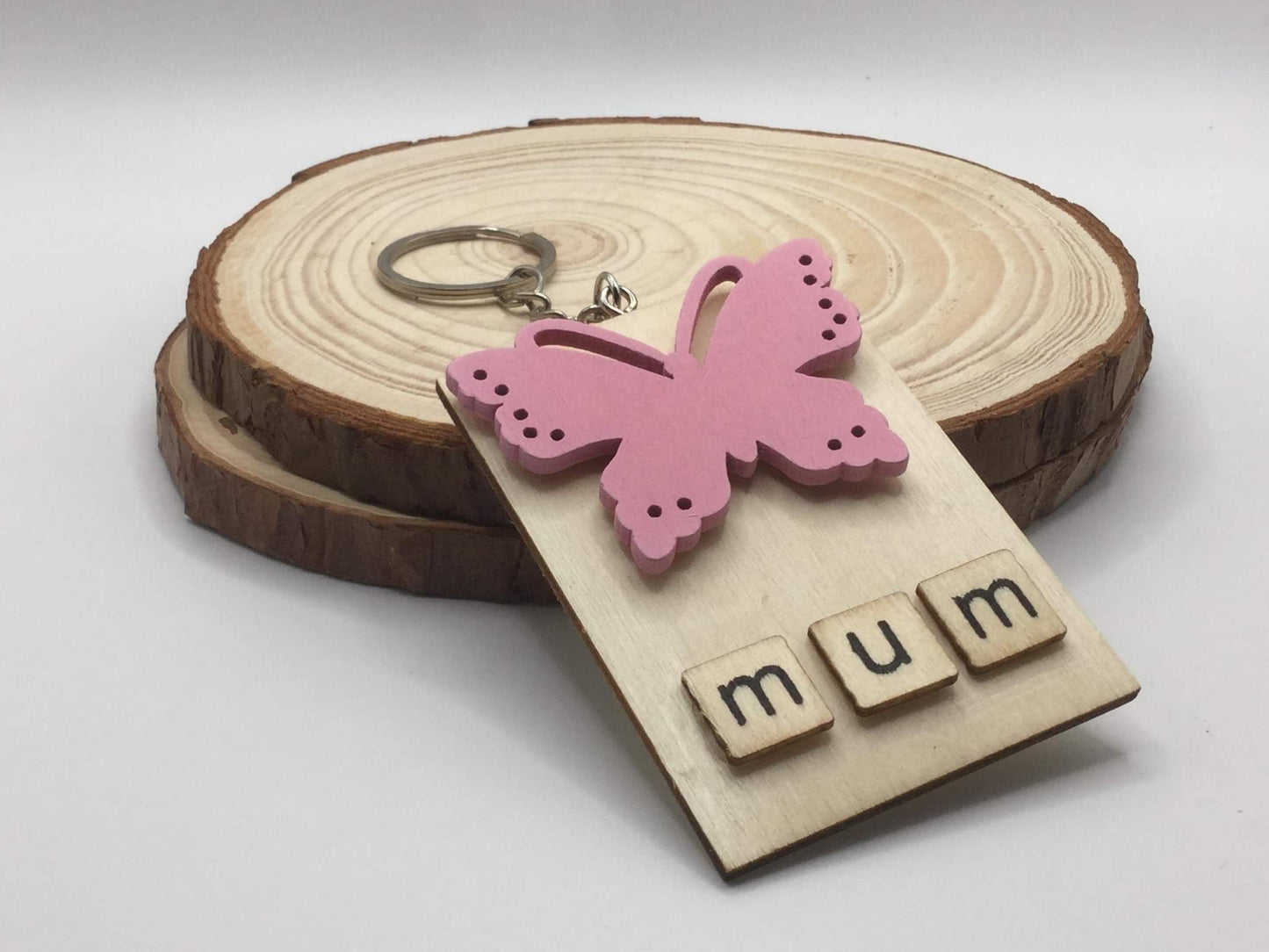 Mum butterfly key ring