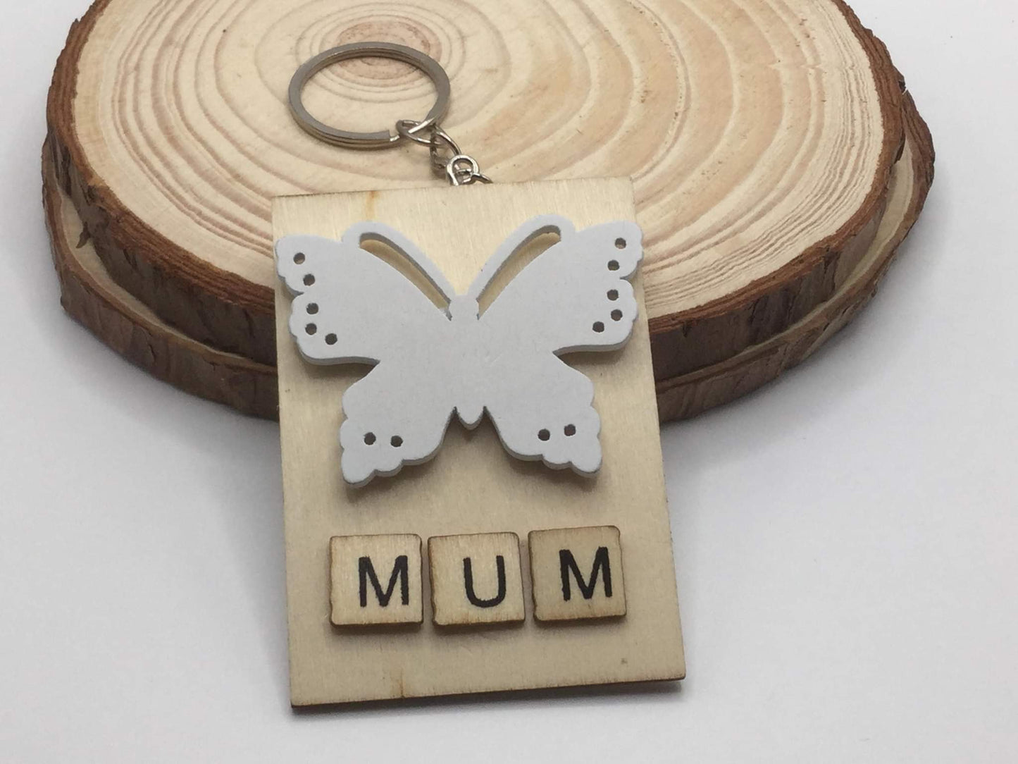 Mum butterfly key ring