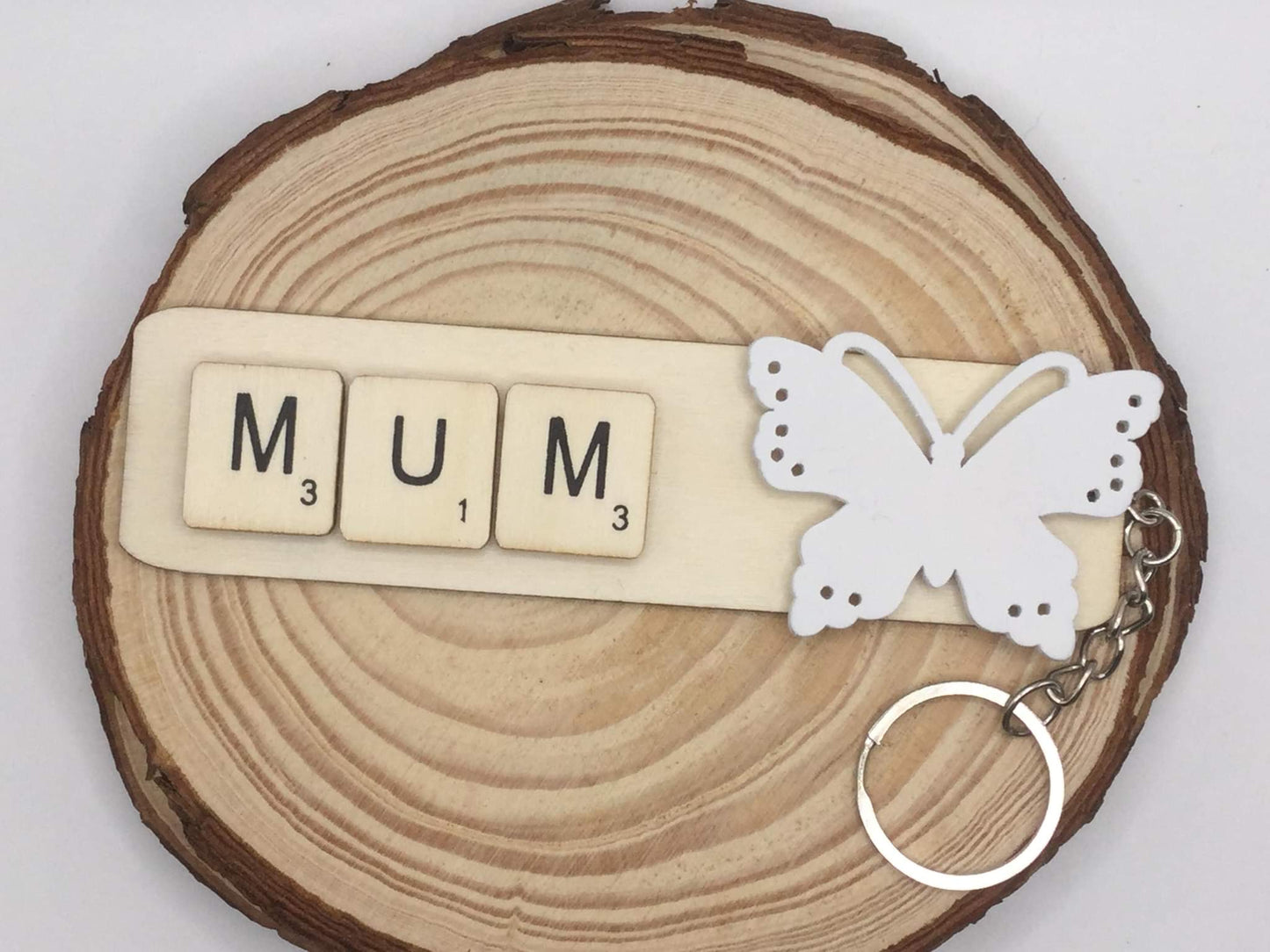 Mum butterfly key ring